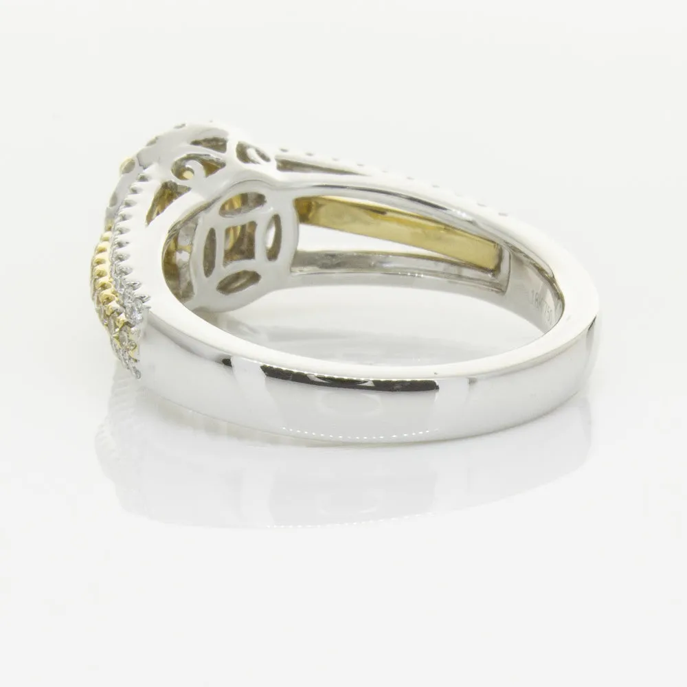 18ct White Gold 1.01ct Fancy Yellow Diamond Ring