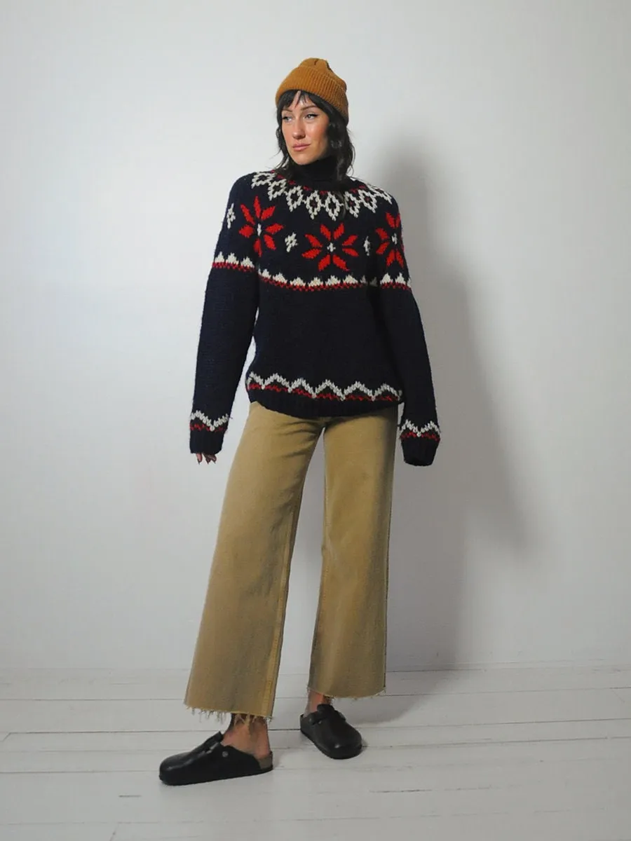 1970's Navy Jantzen Fairisle Ski Sweater