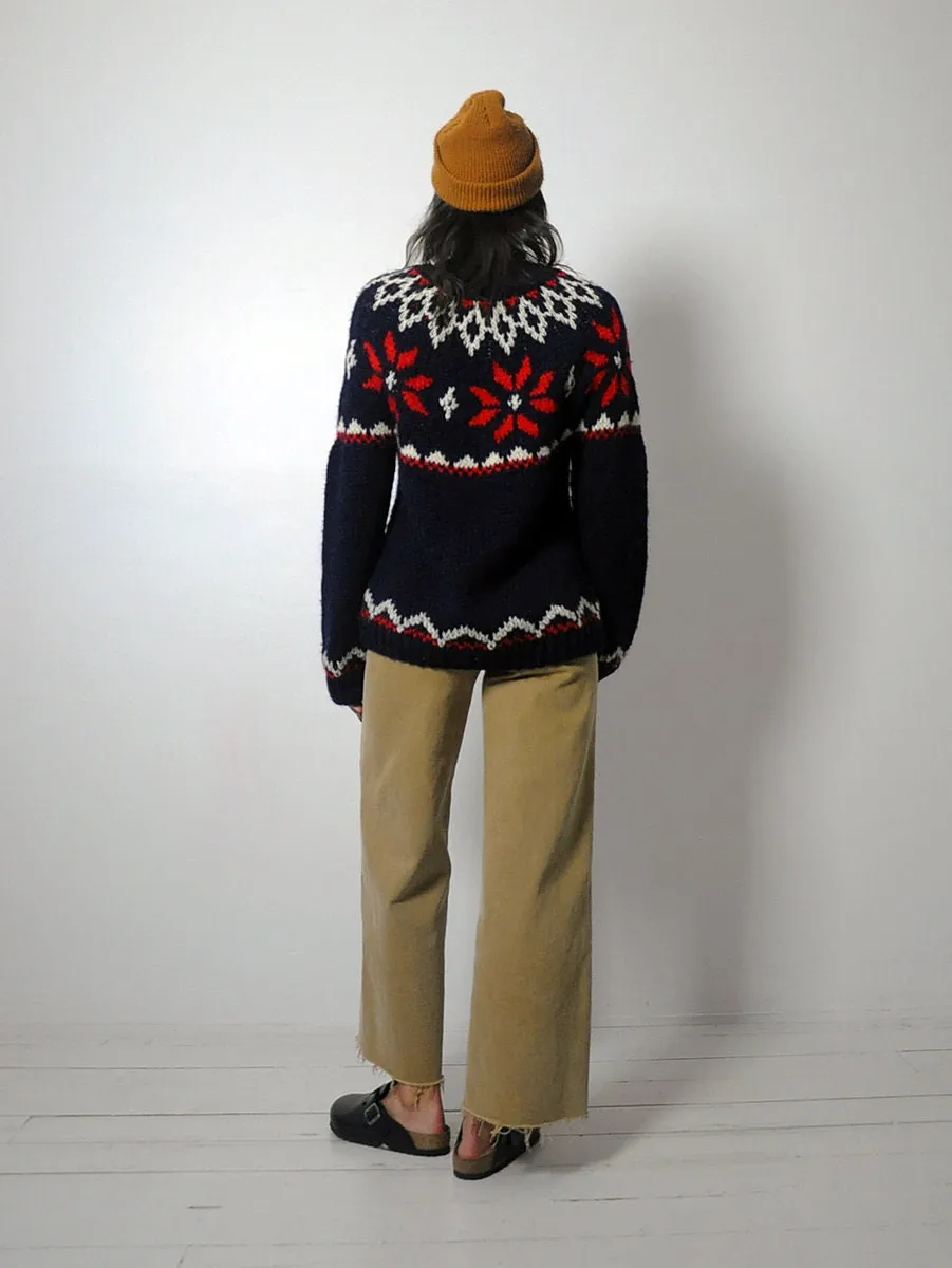 1970's Navy Jantzen Fairisle Ski Sweater