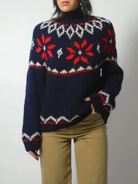 1970's Navy Jantzen Fairisle Ski Sweater