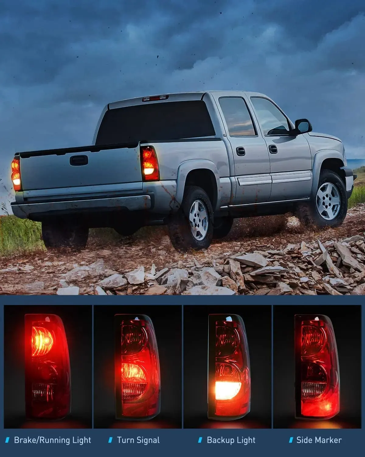 2003-2006 Chevy Silverado 1500 1500HD 2500 2500HD 3500 2007 Chevy Silverado 1500 2500 3500 Classic Tail light Assembly Passenger Side