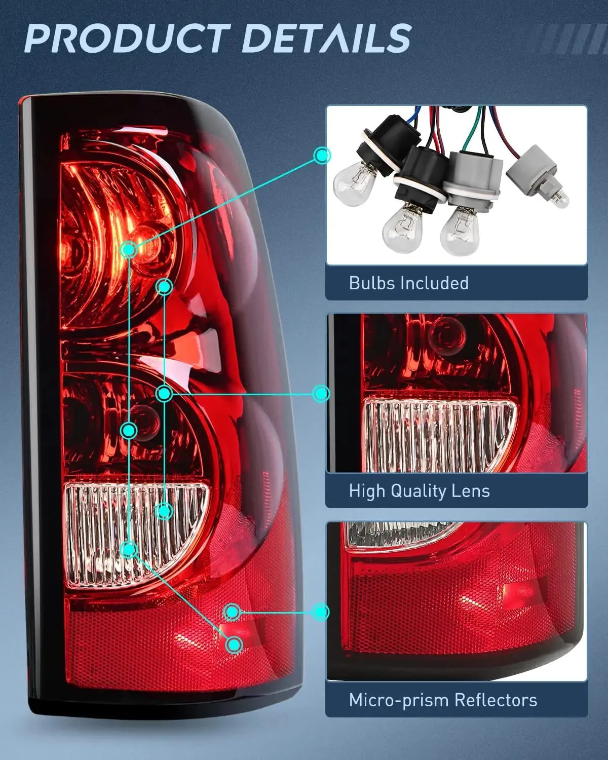 2003-2006 Chevy Silverado 1500 1500HD 2500 2500HD 3500 2007 Chevy Silverado 1500 2500 3500 Classic Tail light Assembly