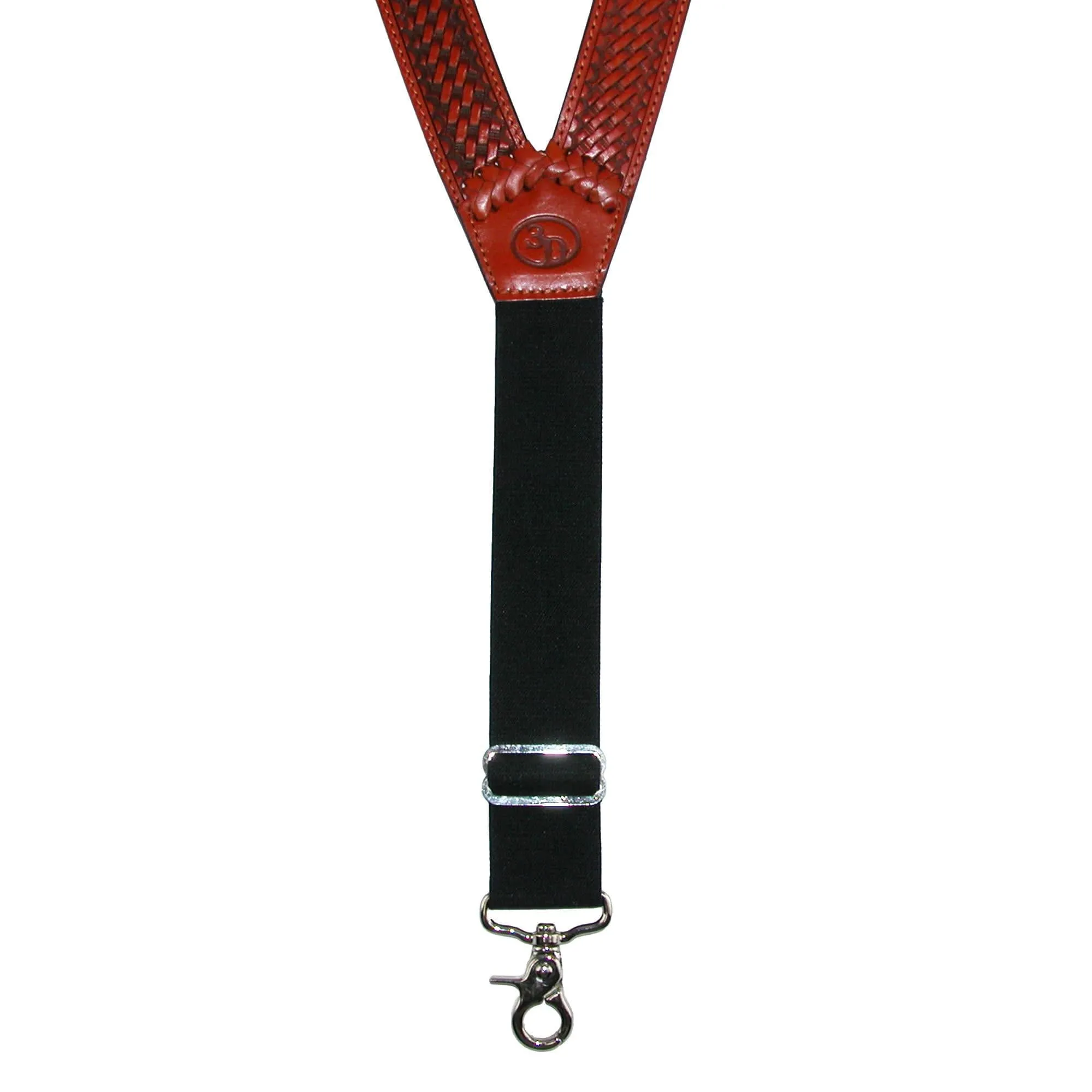 3 D Belt Company Men's Big & Tall Leather Suspenders with Metal Swivel Hook Ends