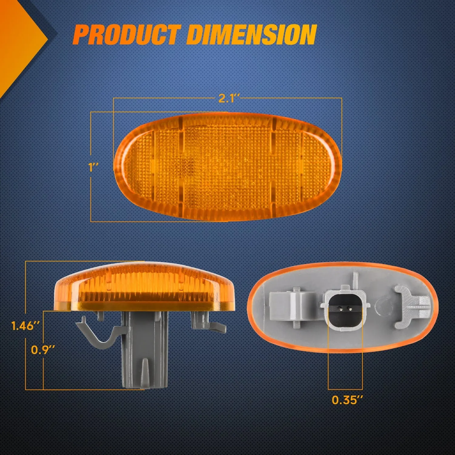 4 PCS 3 LED Red Amber Wheel Fender Side Marker Lights Compatible With 2011-2016 F250 F350 F450 F550 Super Duty