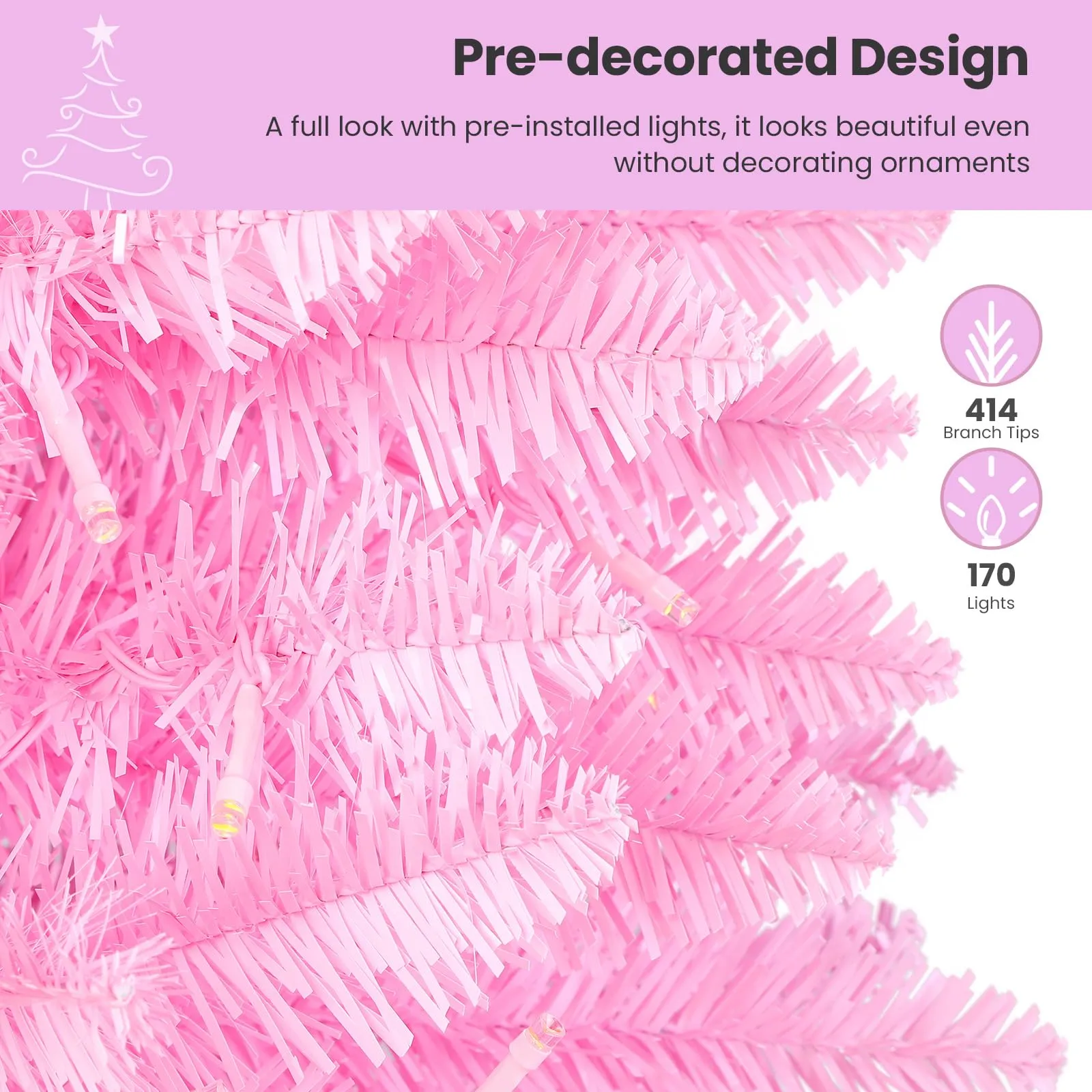 4ft Prelit Warm White & Color LED Changing Lights Premium Artificial Hinged Christmas Tree with Remote