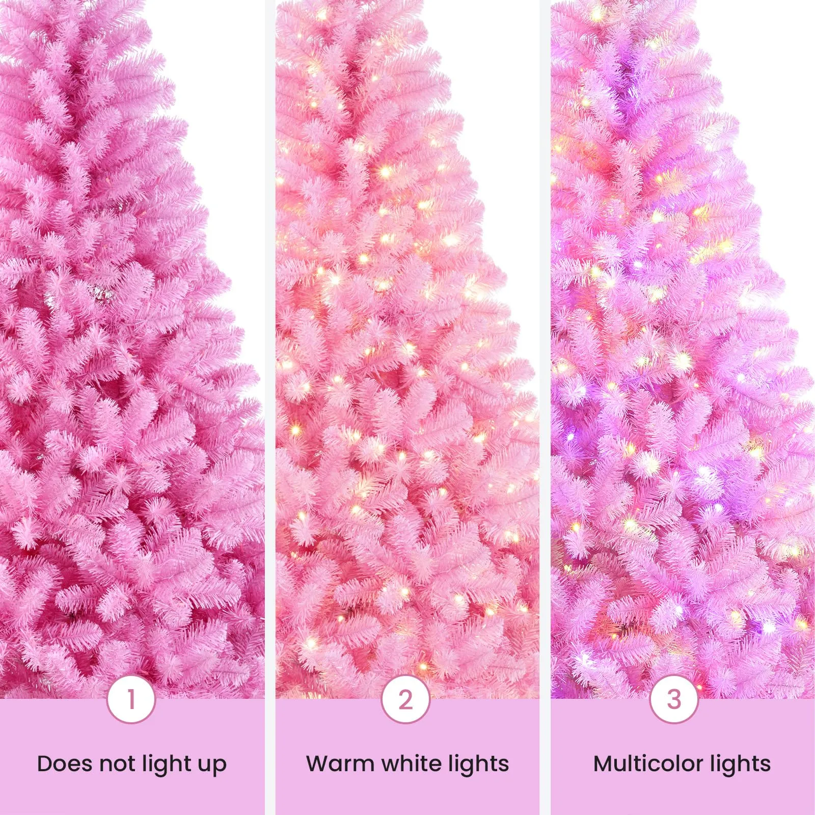 4ft Prelit Warm White & Color LED Changing Lights Premium Artificial Hinged Christmas Tree with Remote