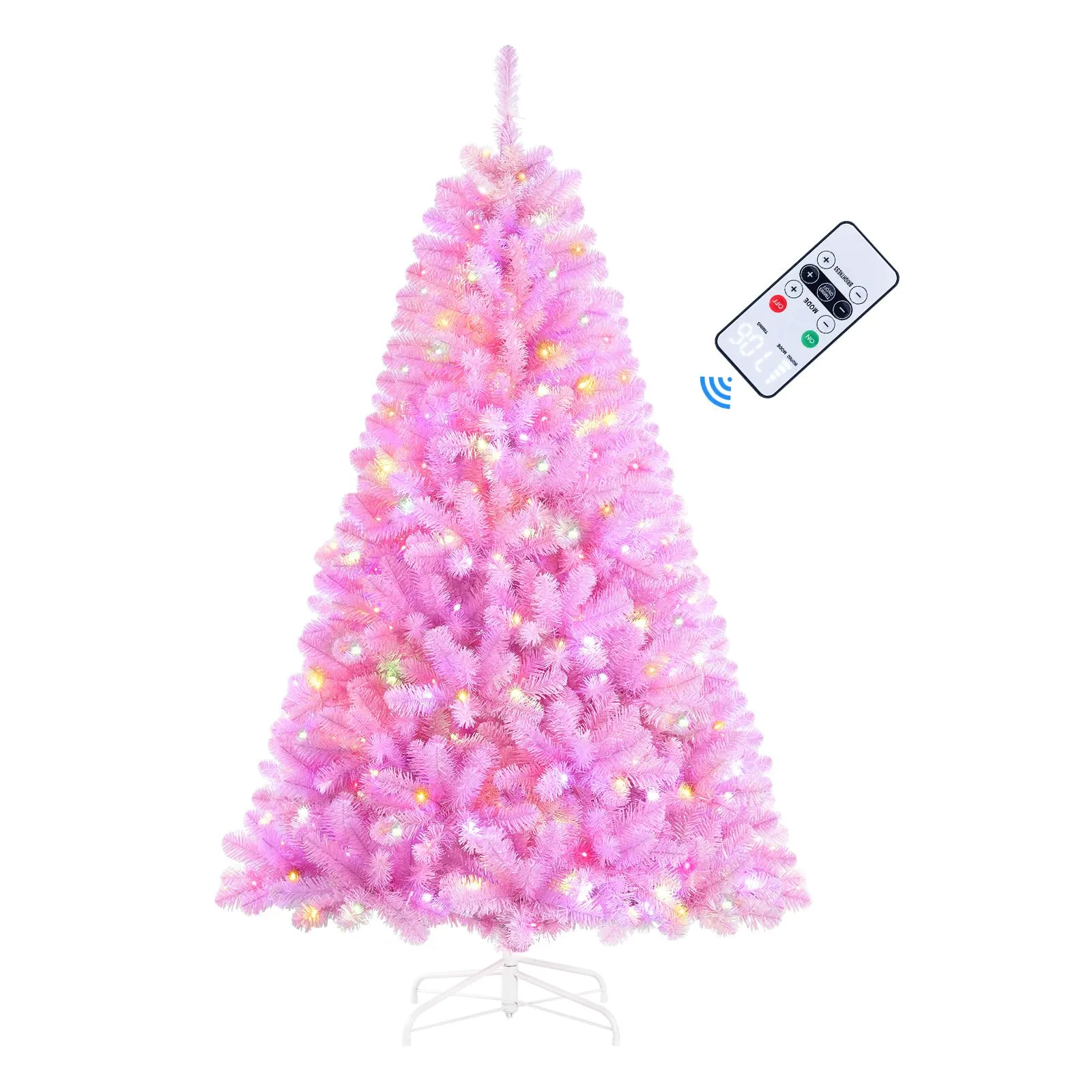 4ft Prelit Warm White & Color LED Changing Lights Premium Artificial Hinged Christmas Tree with Remote