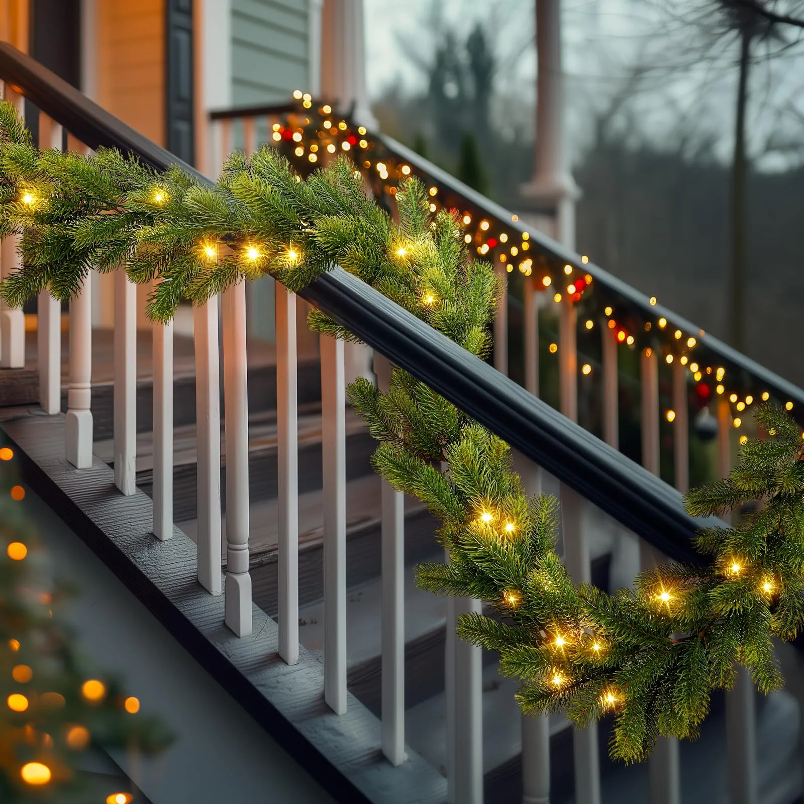 6ft Pre-Lit Multi-Color Lights Artificial Lighted Norfolk Pine Christmas Garlands