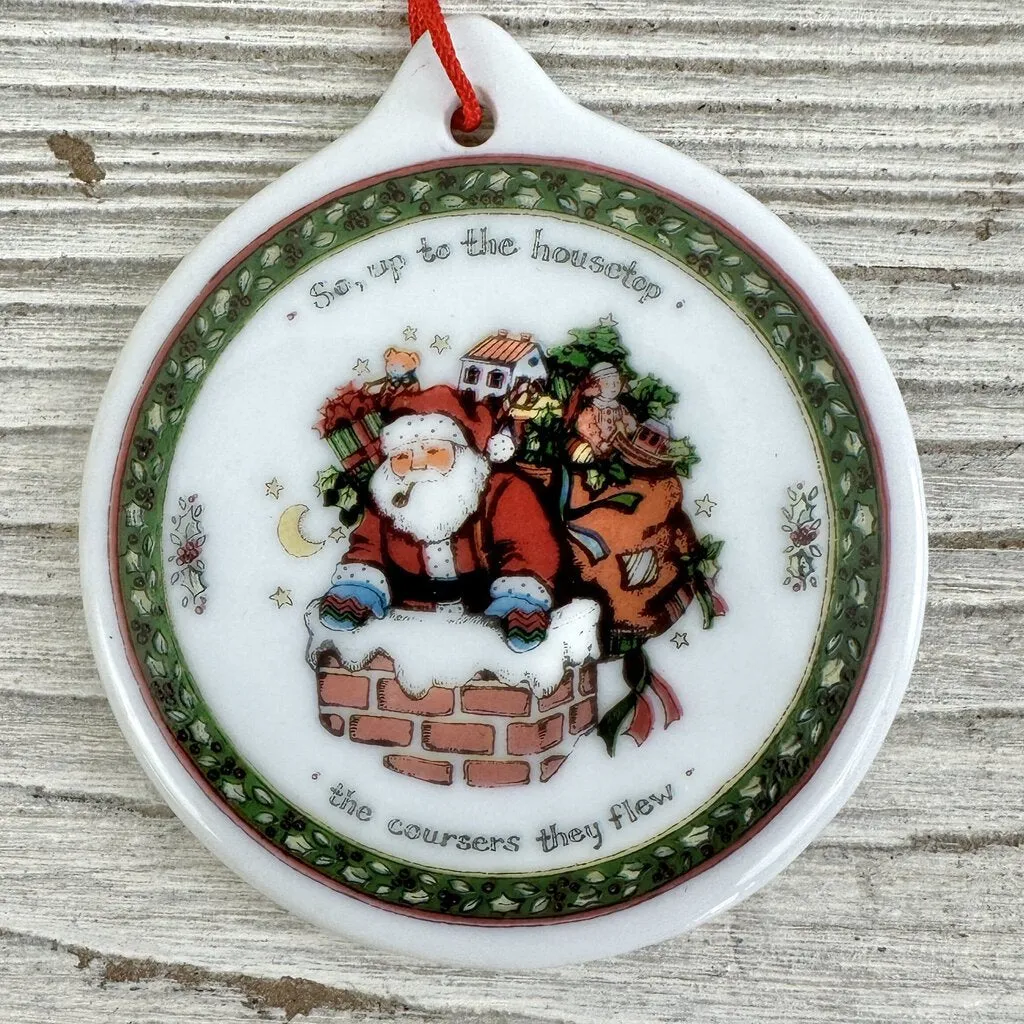 8 International China Ornaments “A Christmas Story” Porcelain 1996 Illustrated by Susan Winget w/Box /cb