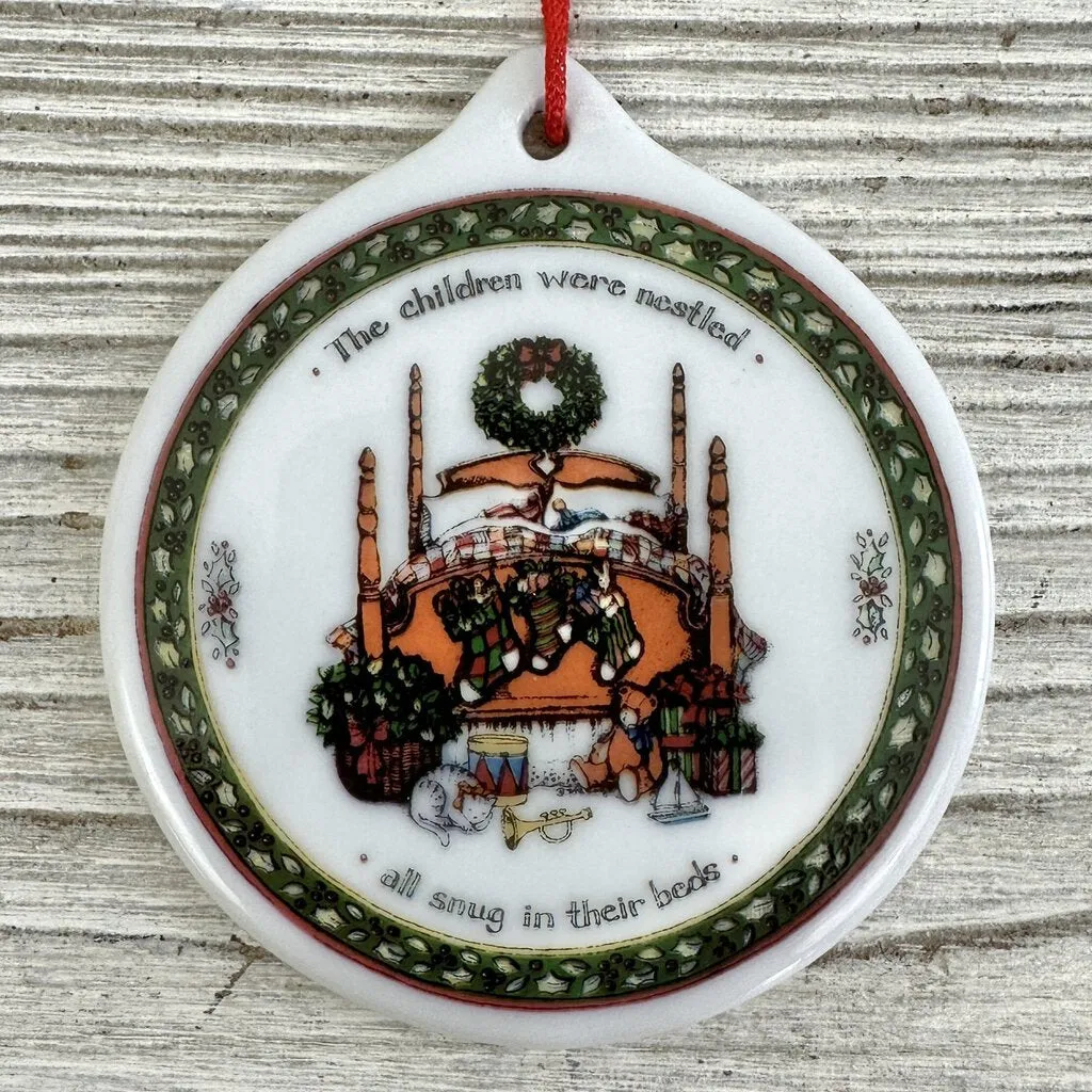 8 International China Ornaments “A Christmas Story” Porcelain 1996 Illustrated by Susan Winget w/Box /cb