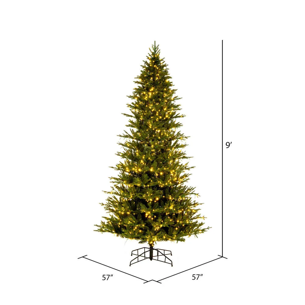 9'x57" Kamas Fraser Fir Artificial Xmas Tree with 3mm LED Color Changing Lights