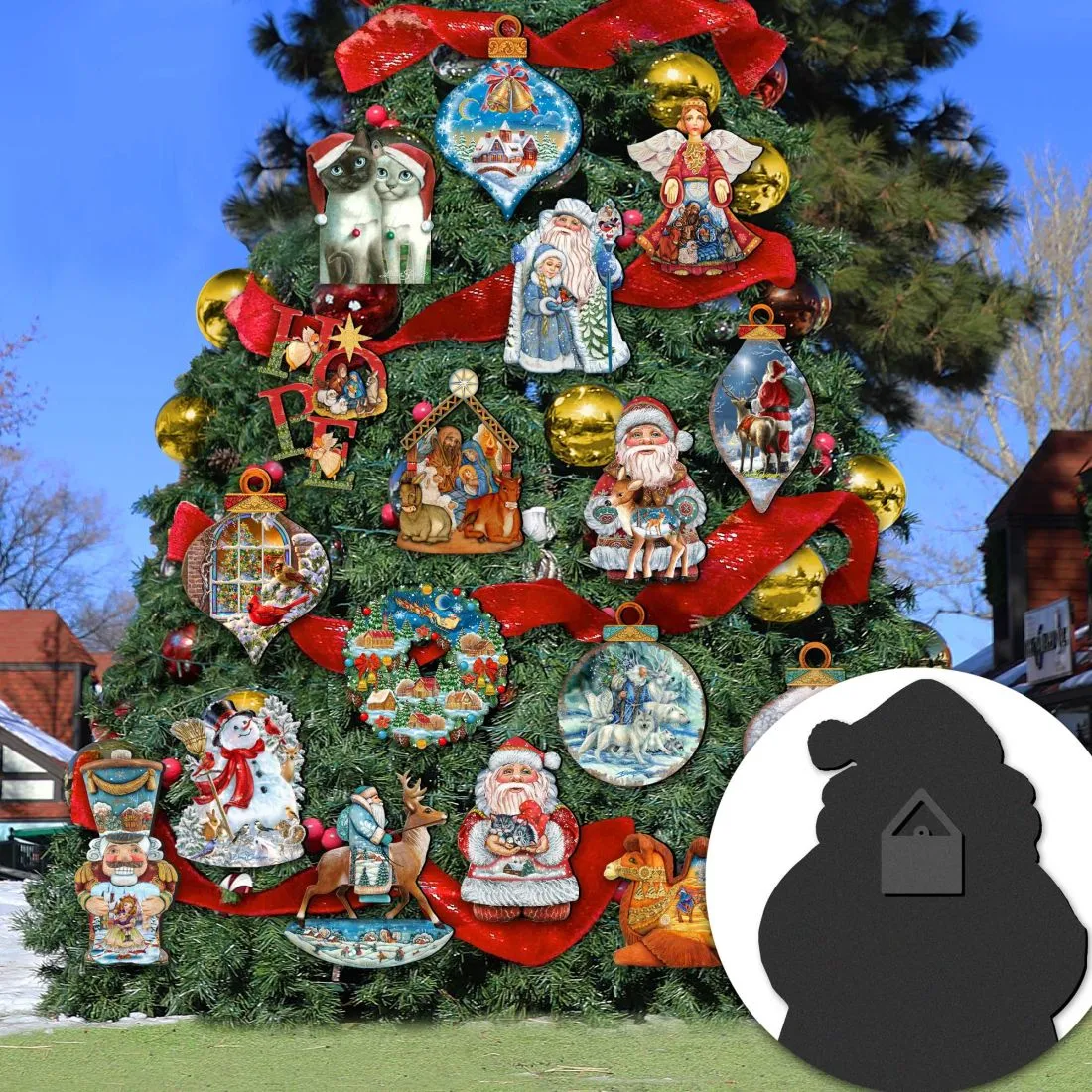 A Cool Drink Dog Holiday Outdoor Decor Large Ornament by Laura Seeley - Pets Dogs and Cats Decor - 8511020M
