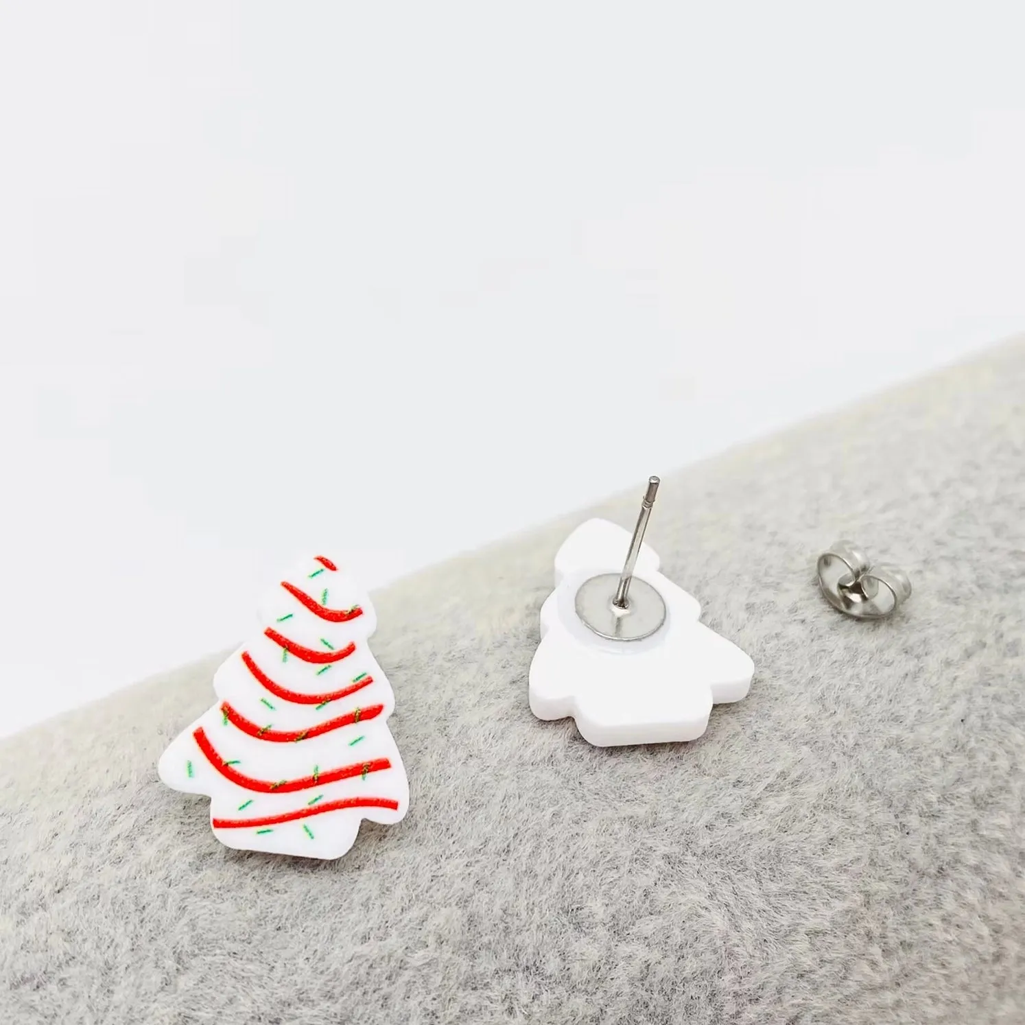 Acrylic Christmas Tree Earrings - Final Sale