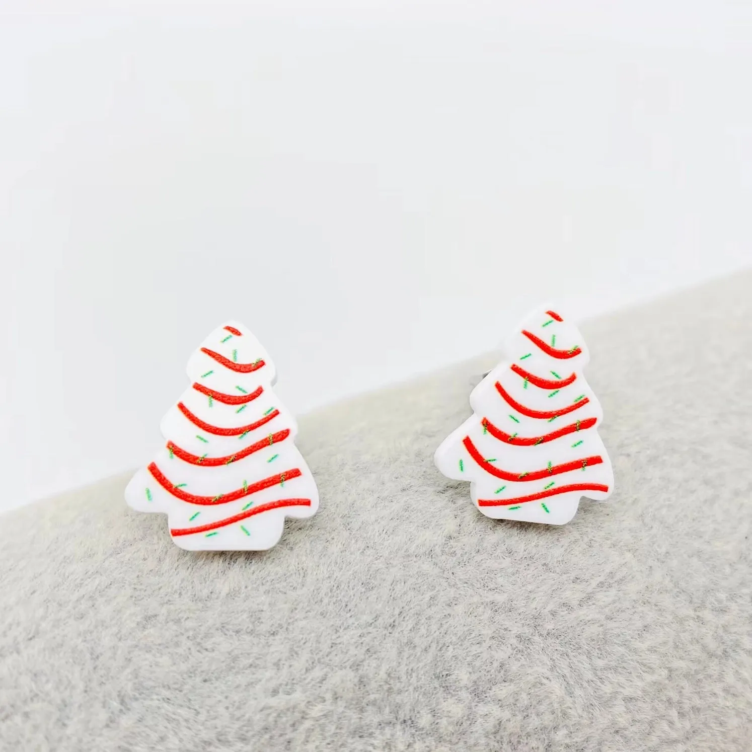 Acrylic Christmas Tree Earrings - Final Sale