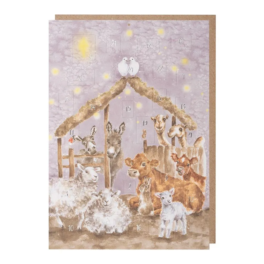 Advent Christmas Card - Away in a Manger - WCAL003