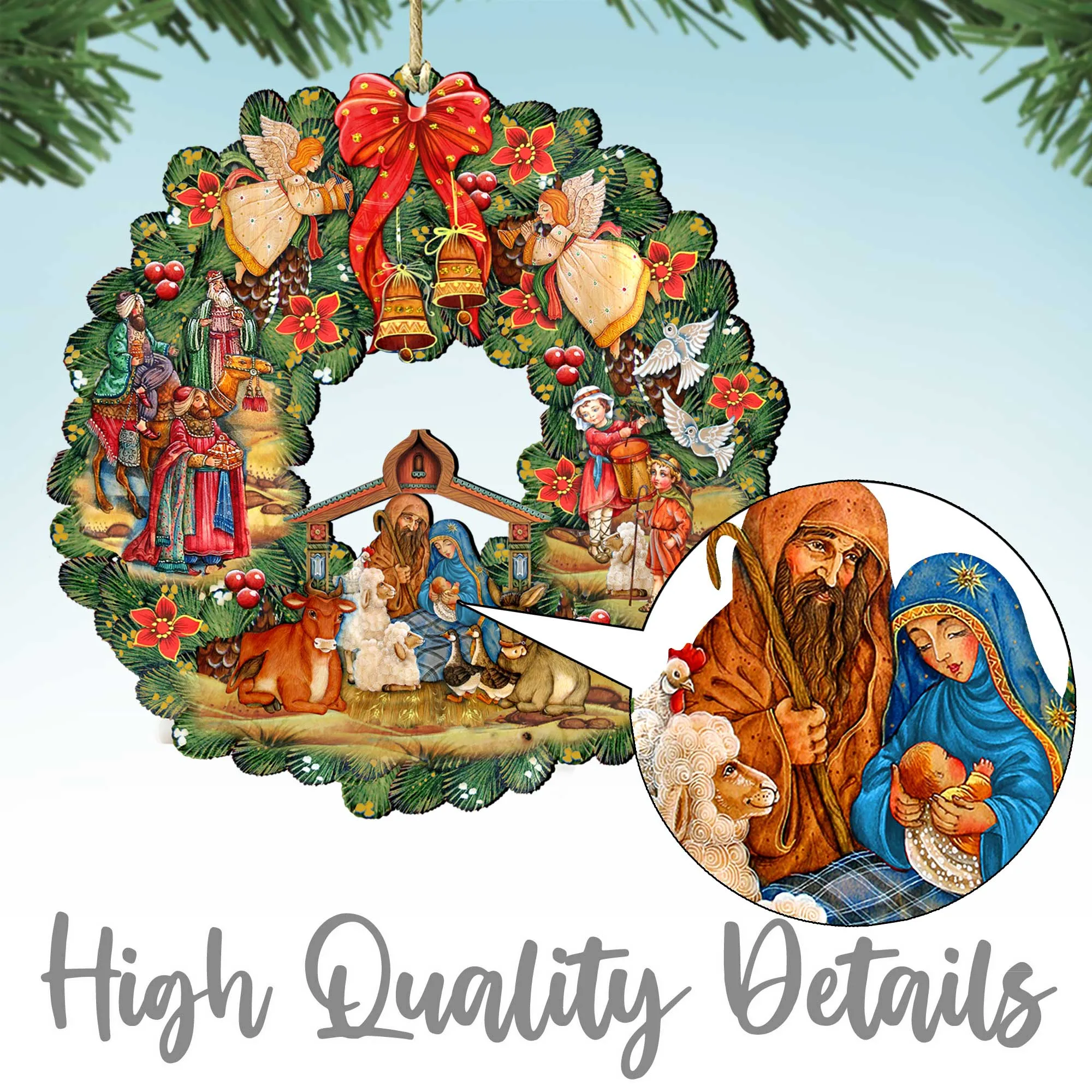 Alaskan Cruise Adventure Wooden Ornaments by G.Debrekht - Wildlife Holiday Décor - 870032