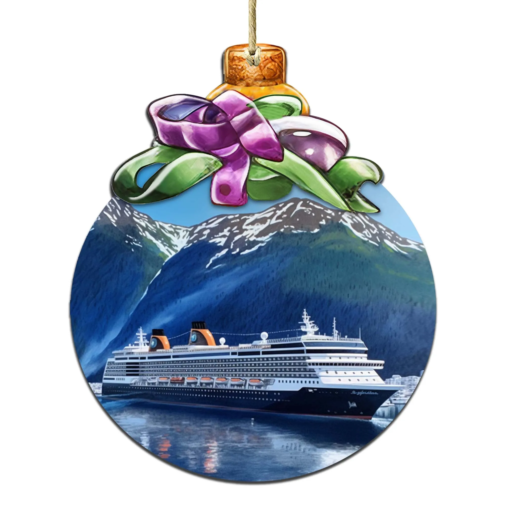 Alaskan Cruise Adventure Wooden Ornaments by G.Debrekht - Wildlife Holiday Décor - 870032