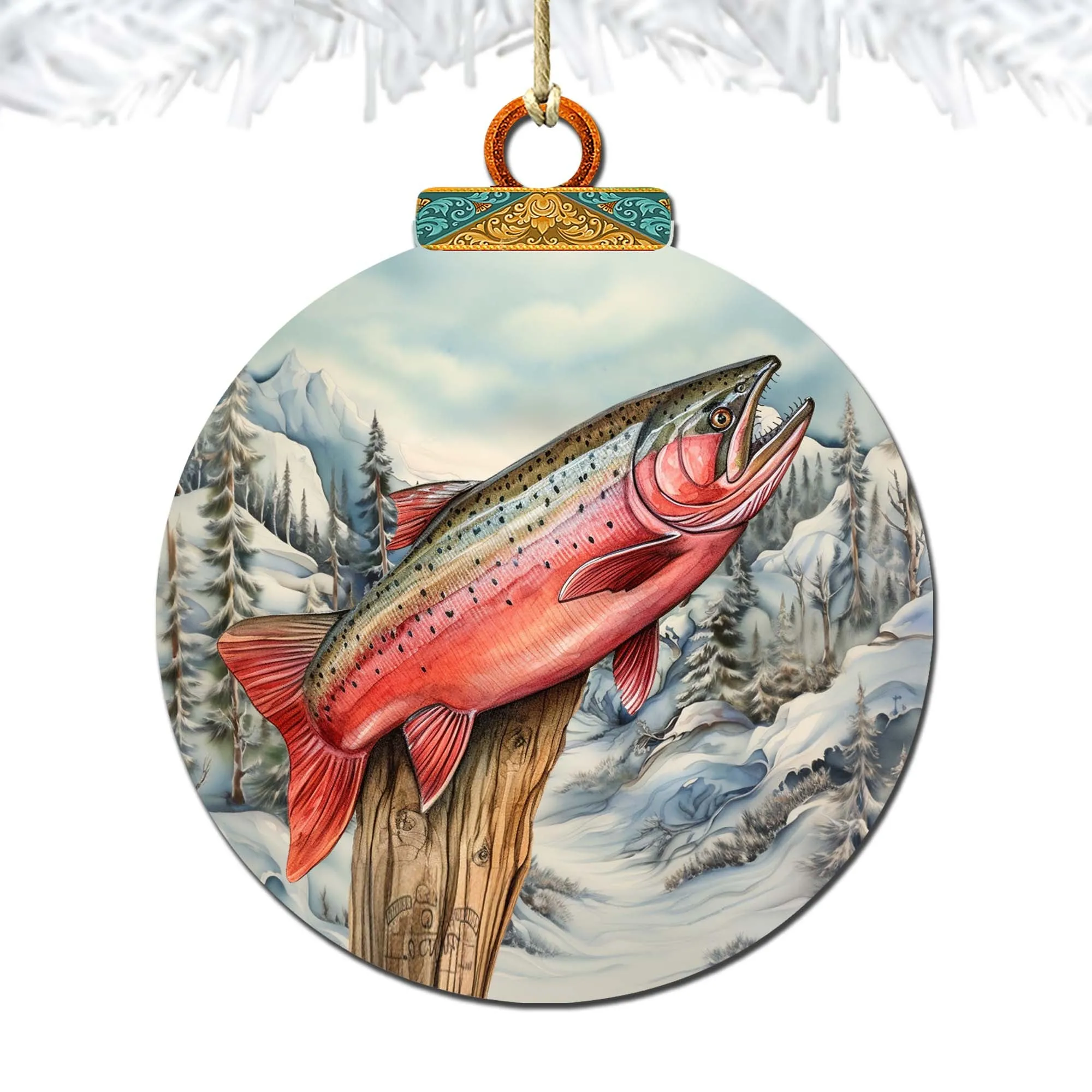Alaskan Red Sockeye Wooden Ornaments by G.Debrekht - Wildlife Holiday Décor - 870047