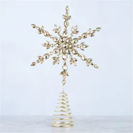 Amber Glass Snowflake Tree Topper (20x29cm)