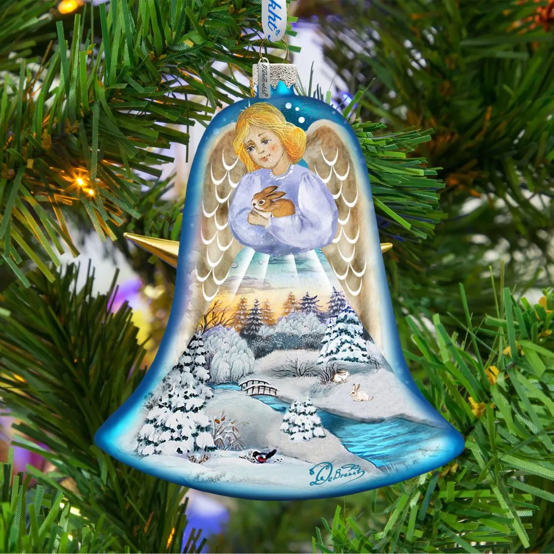 Angel Bell Glass Ornament by G. DeBrekht - Nativity Holiday Décor - 73161