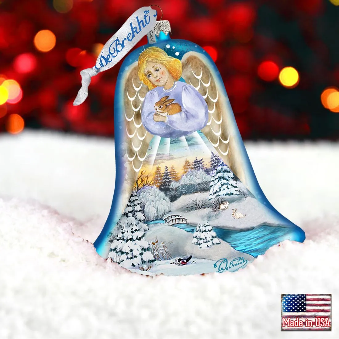 Angel Bell Glass Ornament by G. DeBrekht - Nativity Holiday Décor - 73161