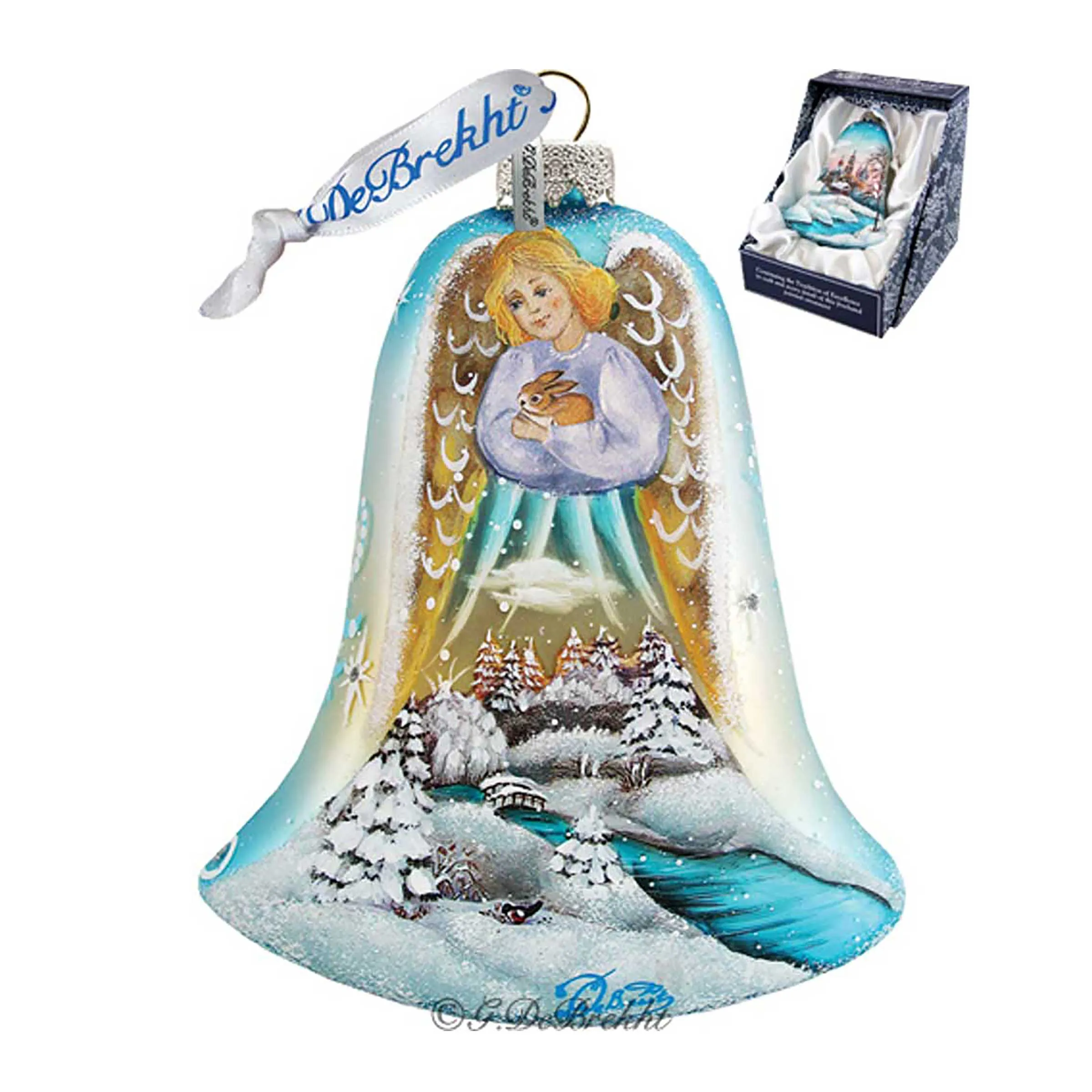 Angel Bell Glass Ornament by G. DeBrekht - Nativity Holiday Décor - 73161