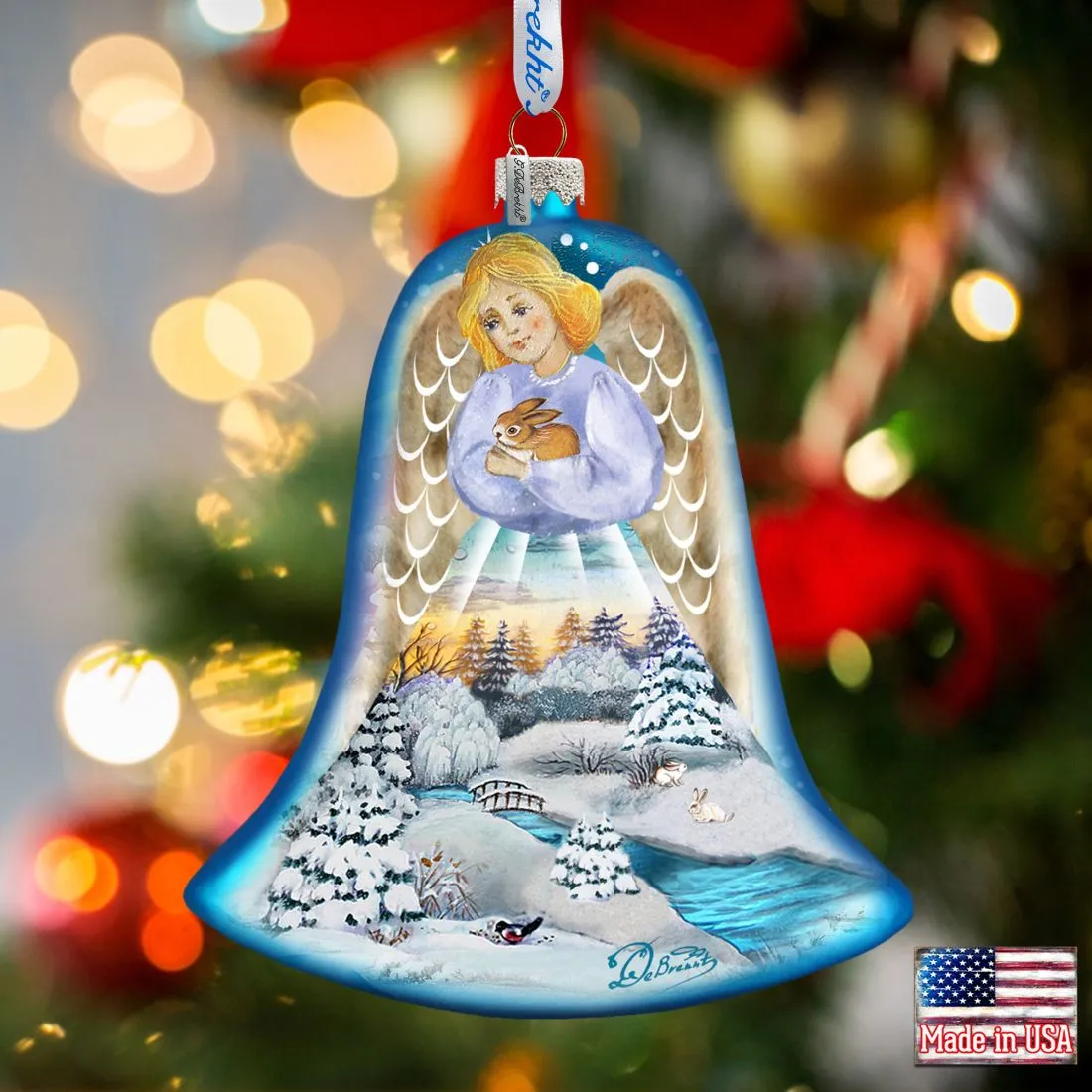 Angel Bell Glass Ornament by G. DeBrekht - Nativity Holiday Décor - 73161