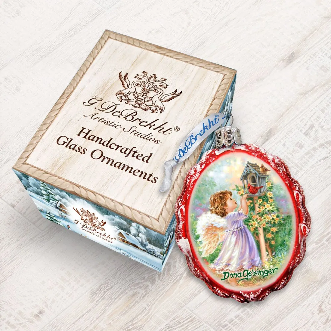 Angels Are Near Mercury Glass Ornament by D. Gelsinger - Nativity Holiday Décor - 778116-DG
