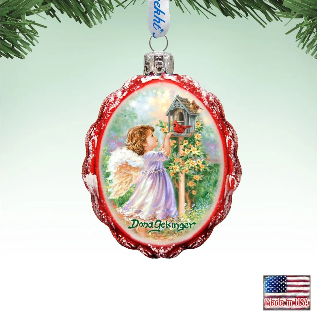 Angels Are Near Mercury Glass Ornament by D. Gelsinger - Nativity Holiday Décor - 778116-DG