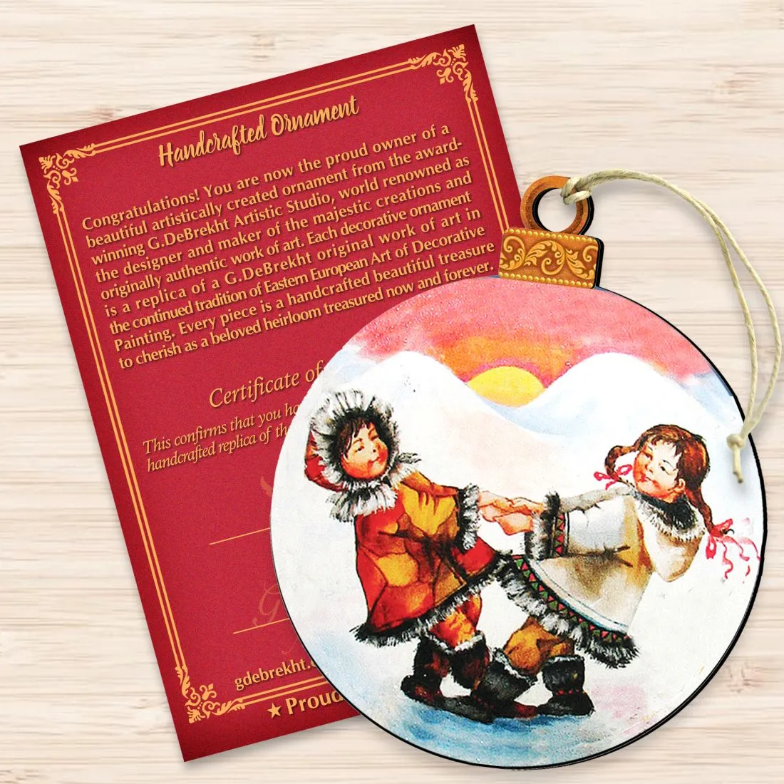 Arctic Friendship Wooden Ornaments by G. DeBrekht - Christmas Santa Snowman Decor - 8117420