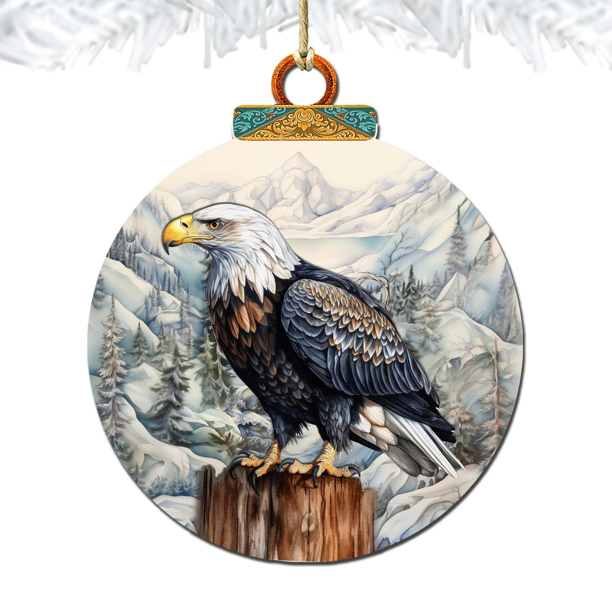 Bald Eagle Majesty Wooden Ornaments by G.Debrekht - Wildlife Holiday Décor - 870059