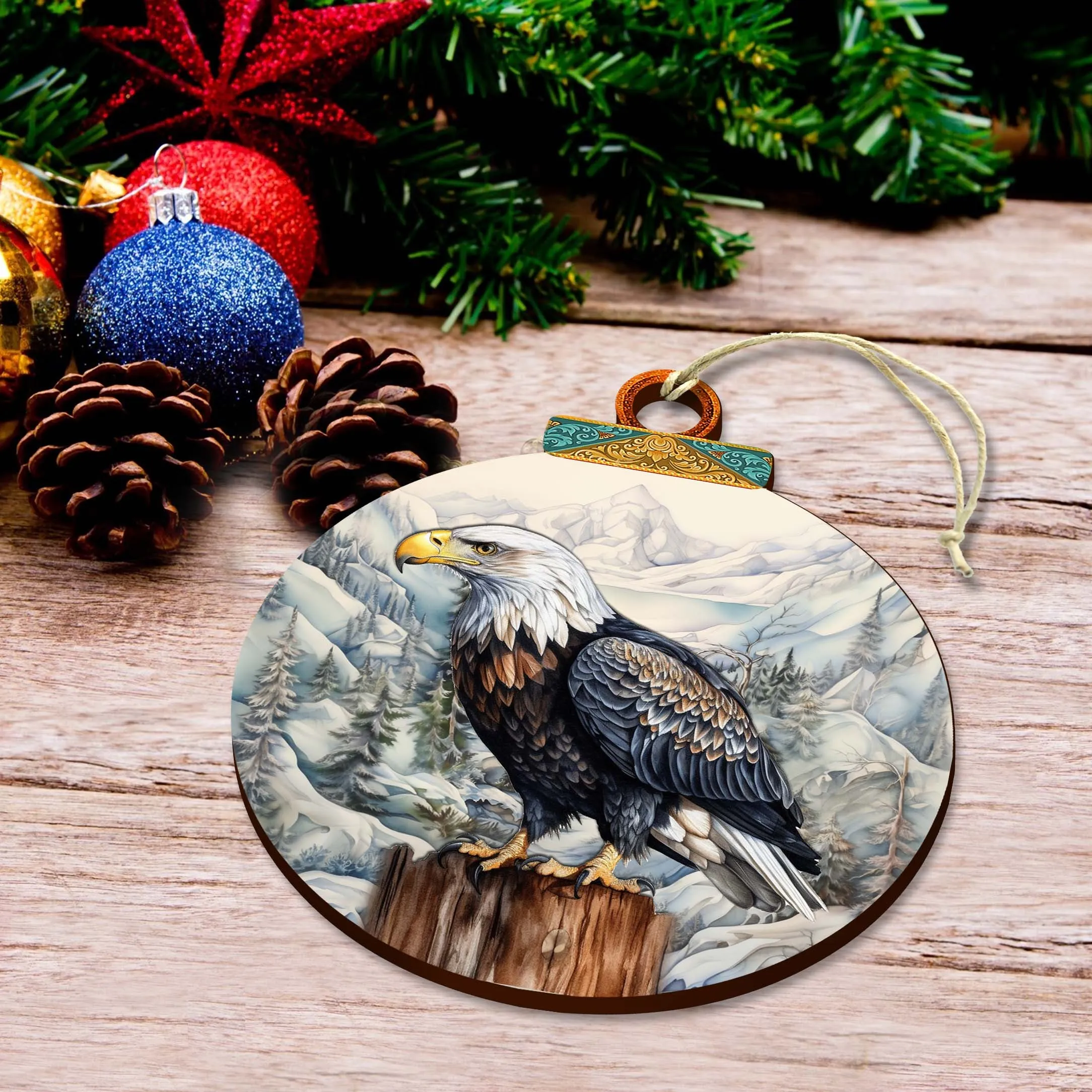Bald Eagle Majesty Wooden Ornaments by G.Debrekht - Wildlife Holiday Décor - 870059