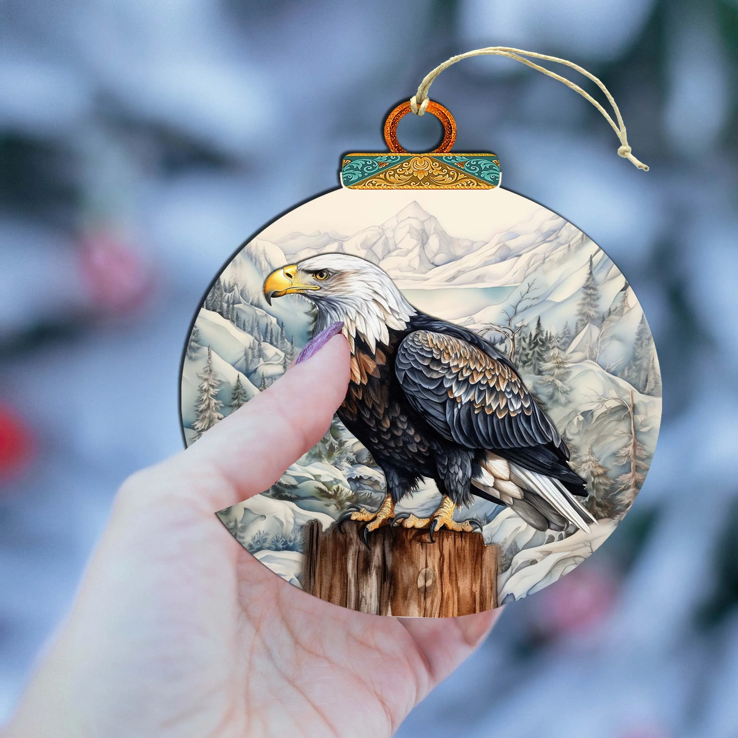 Bald Eagle Majesty Wooden Ornaments by G.Debrekht - Wildlife Holiday Décor - 870059