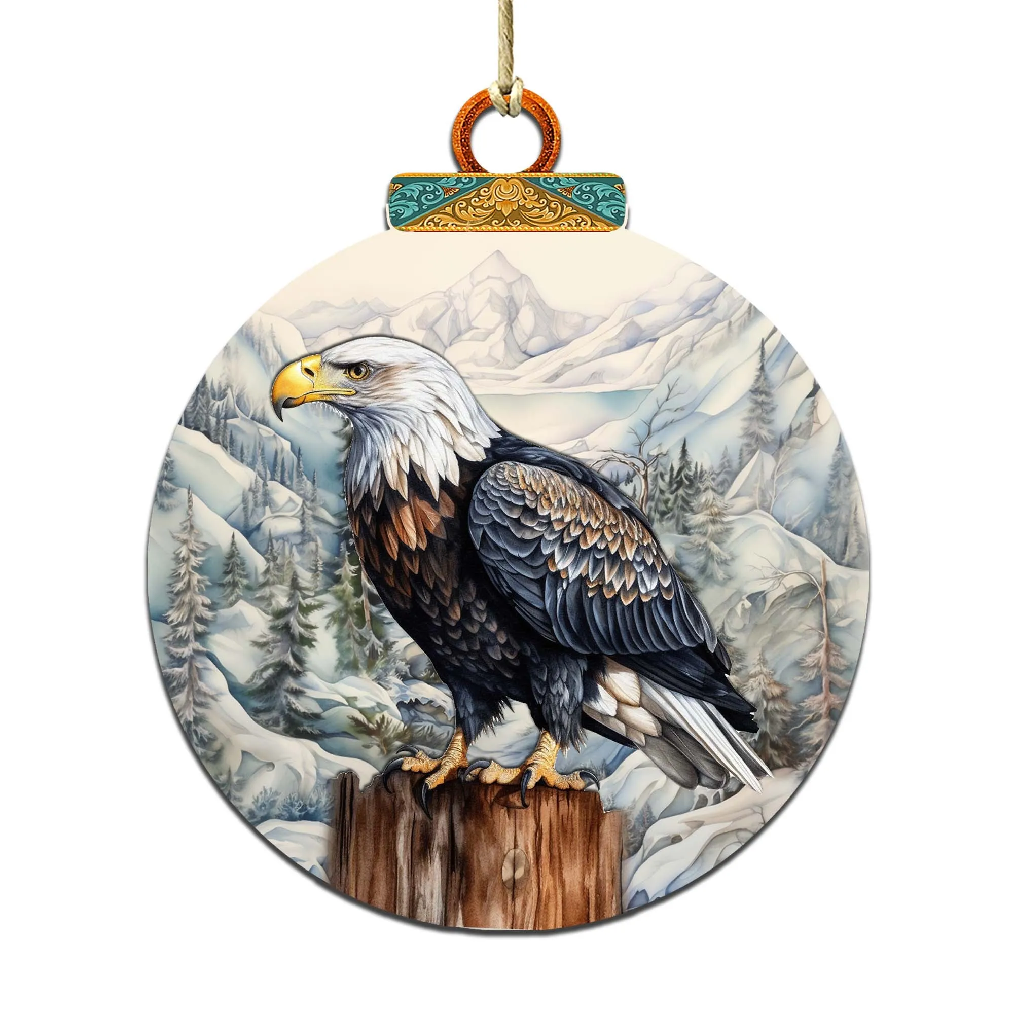 Bald Eagle Majesty Wooden Ornaments by G.Debrekht - Wildlife Holiday Décor - 870059