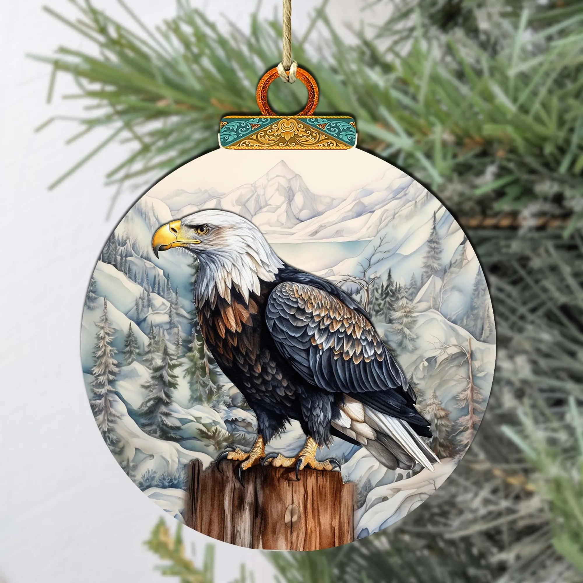 Bald Eagle Majesty Wooden Ornaments by G.Debrekht - Wildlife Holiday Décor - 870059