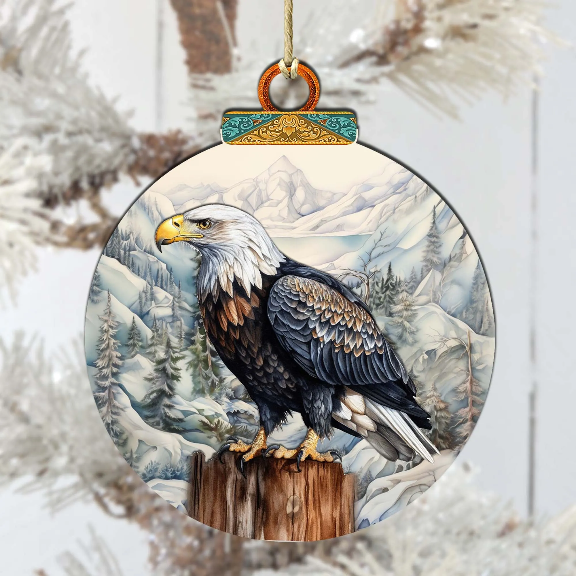 Bald Eagle Majesty Wooden Ornaments by G.Debrekht - Wildlife Holiday Décor - 870059