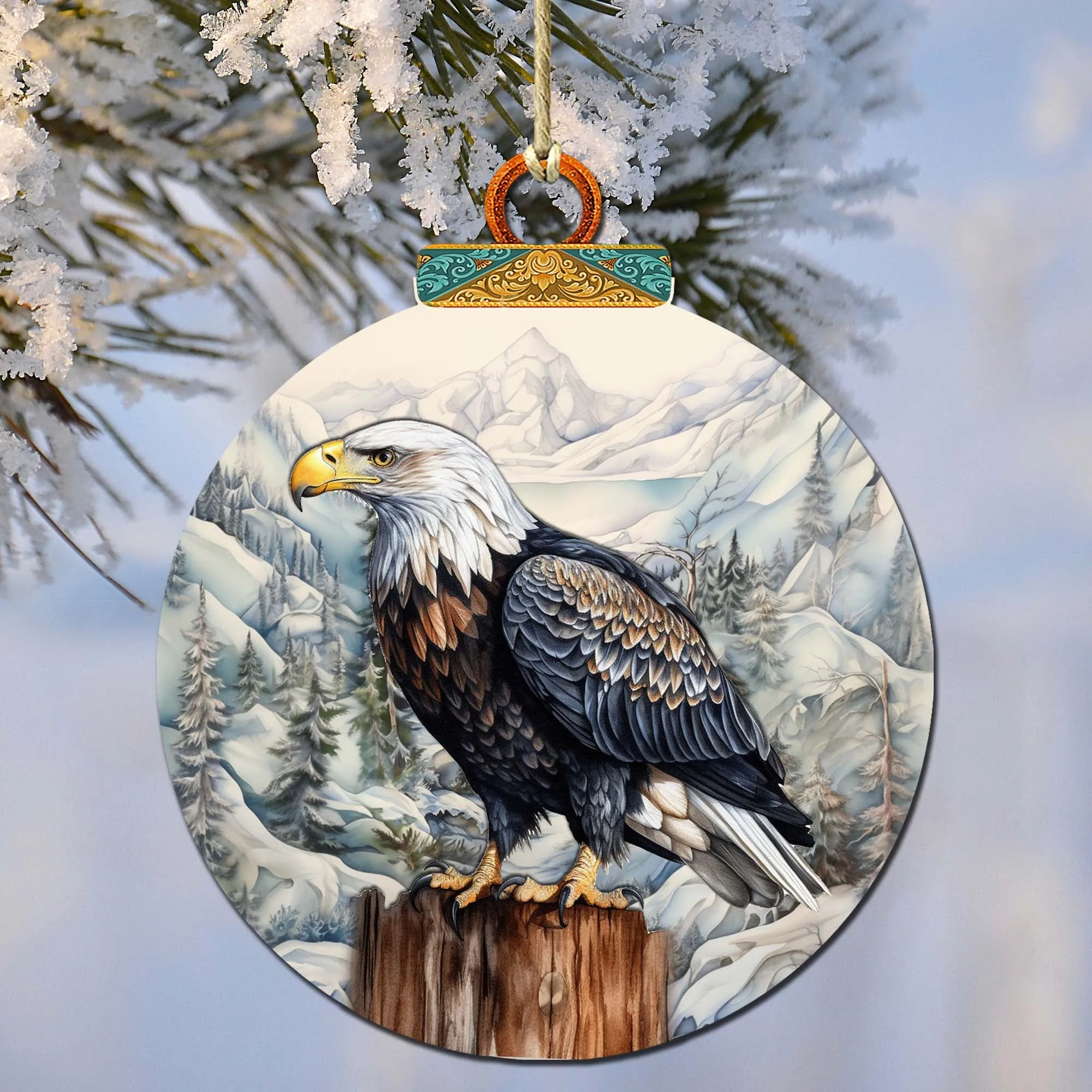 Bald Eagle Majesty Wooden Ornaments by G.Debrekht - Wildlife Holiday Décor - 870059