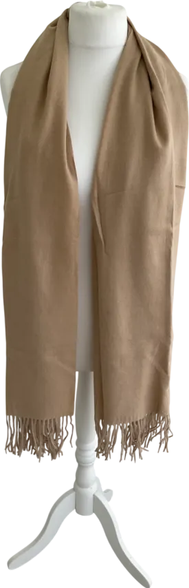 Beige Wool Look Scarf One Size