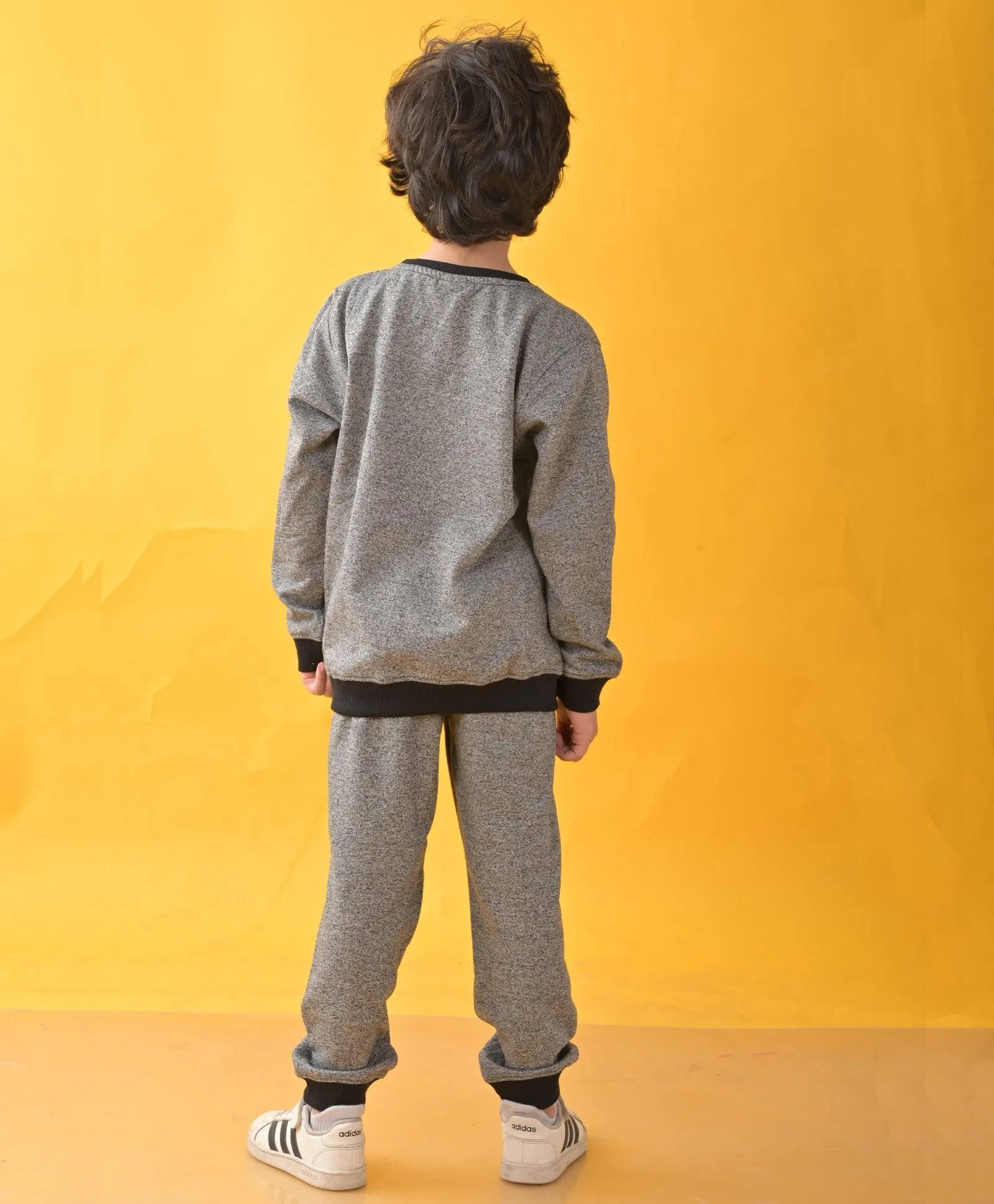 BLACK SPACE DYED SWEATSHIRT JOGGER SET - BLACK