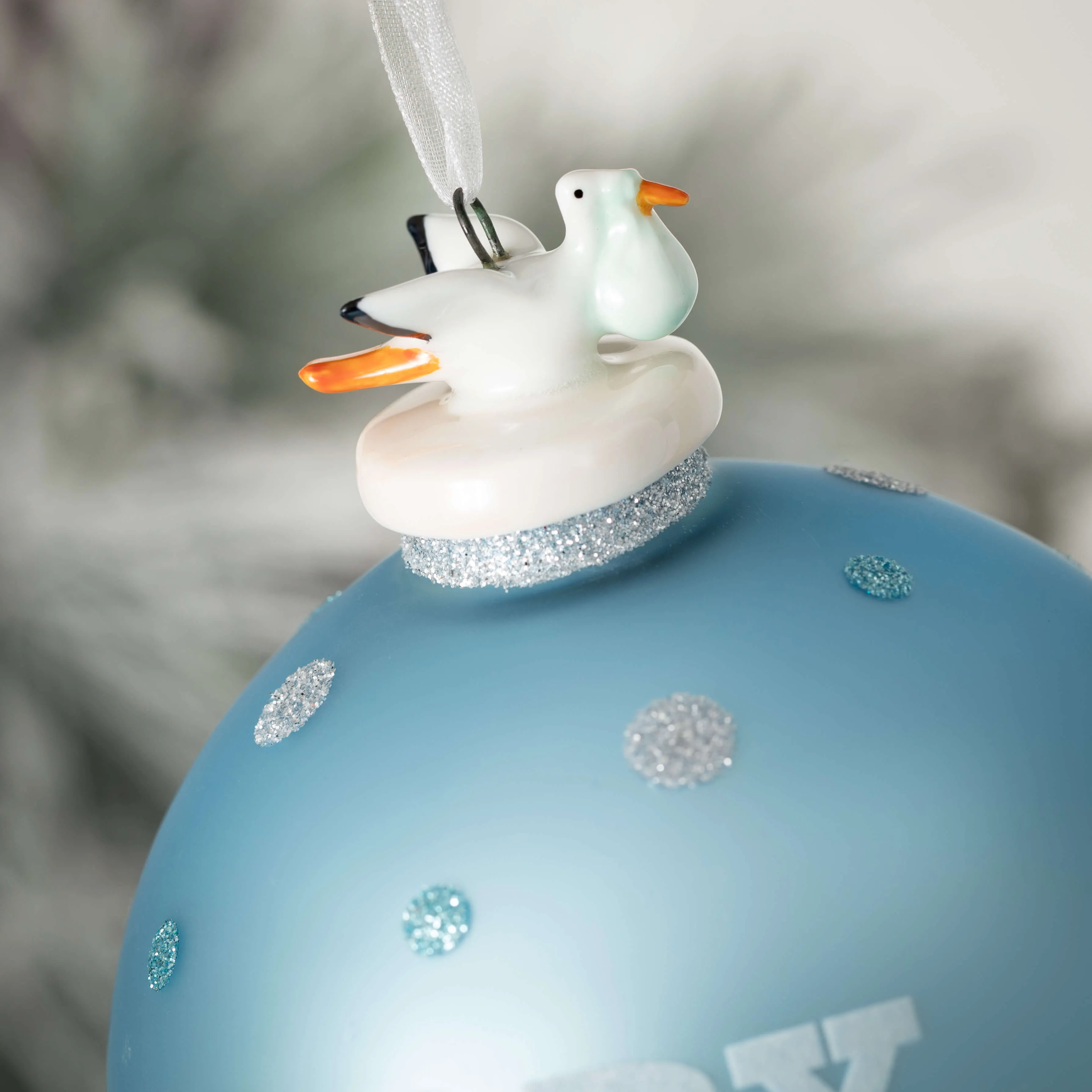 Blue Baby Boy Ball Ornament