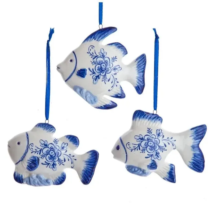 Blue Delft Porcelain Fish Ornament