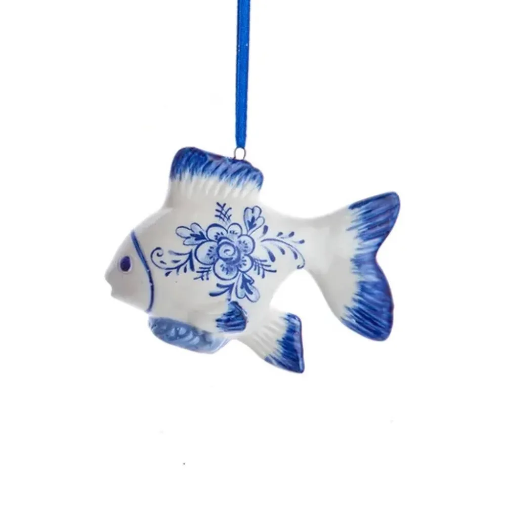 Blue Delft Porcelain Fish Ornament