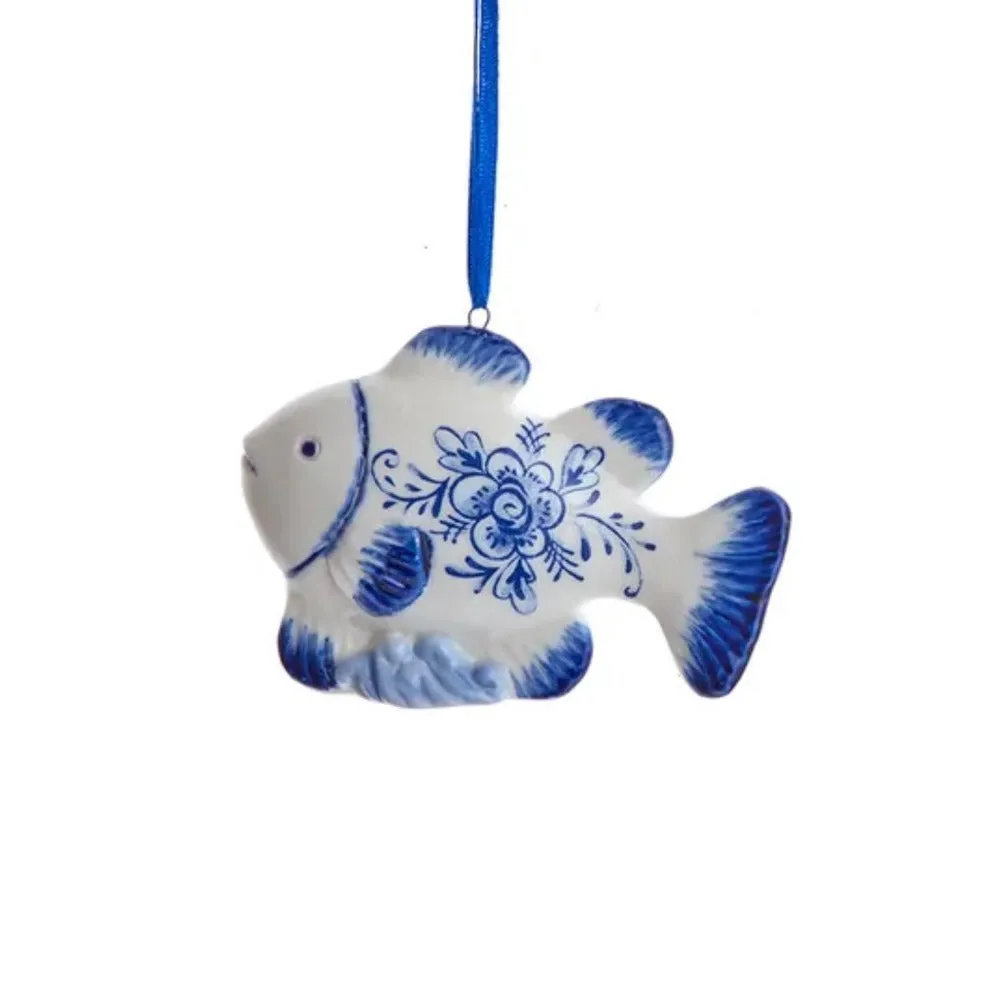 Blue Delft Porcelain Fish Ornament