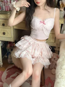 Bobon21 Lucky Butterfly Lace Suspenders