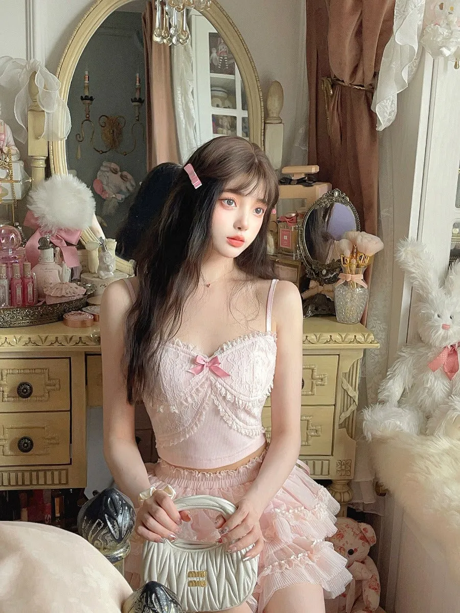 Bobon21 Lucky Butterfly Lace Suspenders