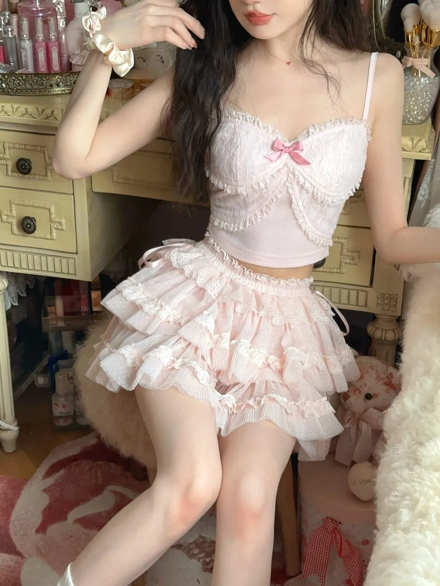Bobon21 Lucky Butterfly Lace Suspenders