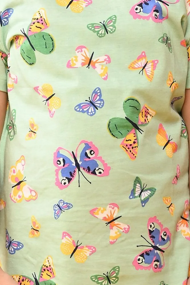 BUTTERFLY GREEN NIGHT DRESS - GREEN