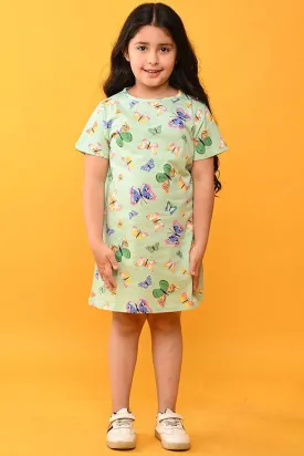 BUTTERFLY GREEN NIGHT DRESS - GREEN