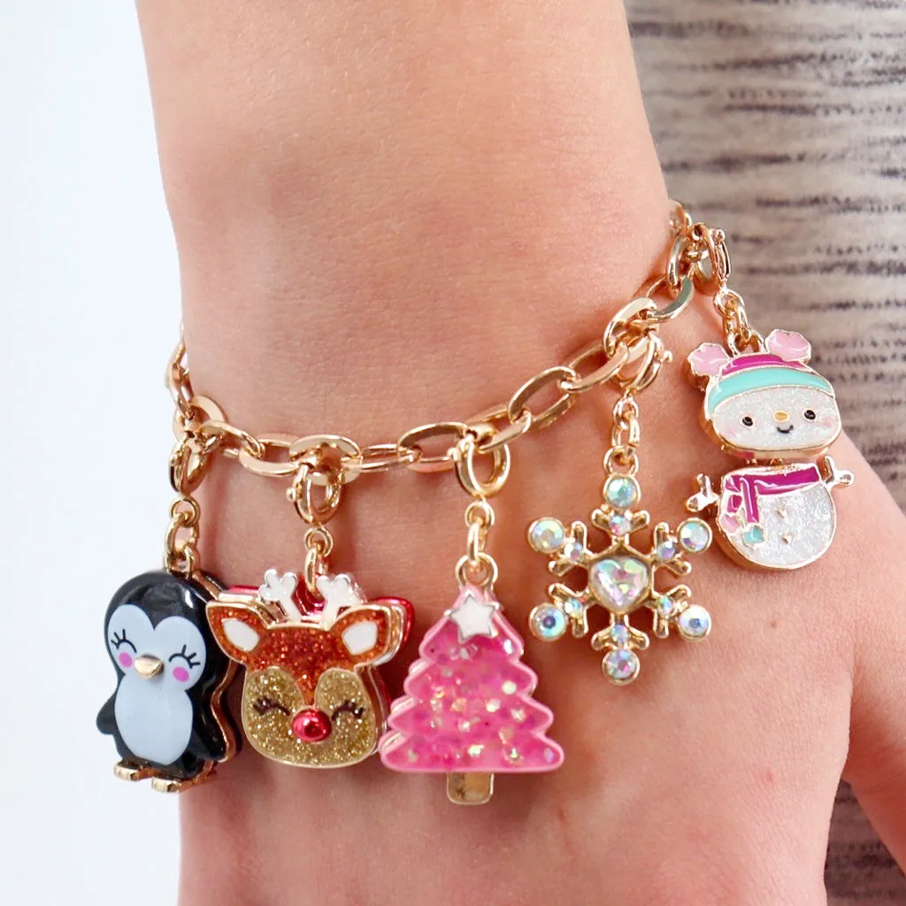 CHARM IT! Gold Pink Christmas Tree Charm