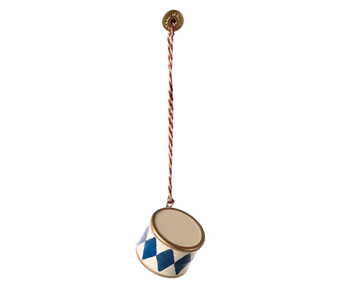Christmas Ornament - Metal - Small Drum - Dark Blue